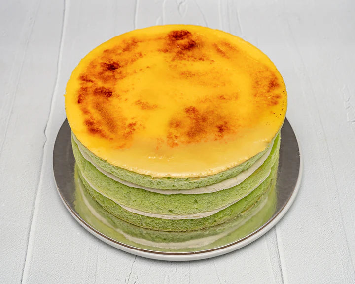 Pandan Creme Brulee Cake